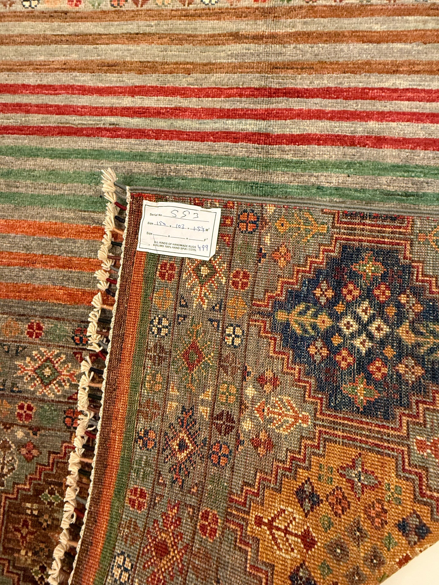 Handgemaakt Khorjin Tapijt 102 x 150 cm – Afghaans Handgeknoopt Wol