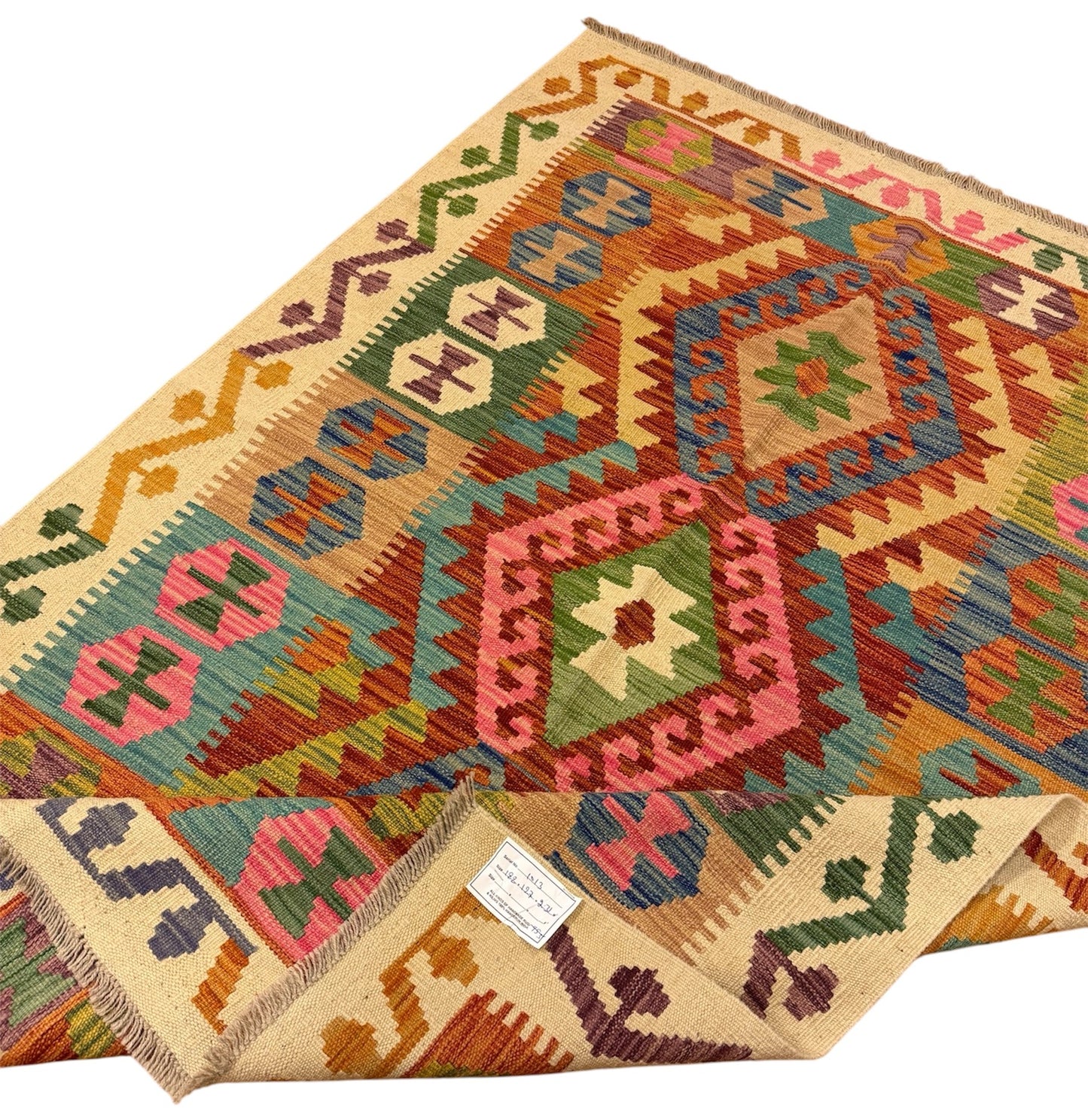 Handgeweven Afghaanse Kelim 127 x 182 cm | 100% Schapenwol