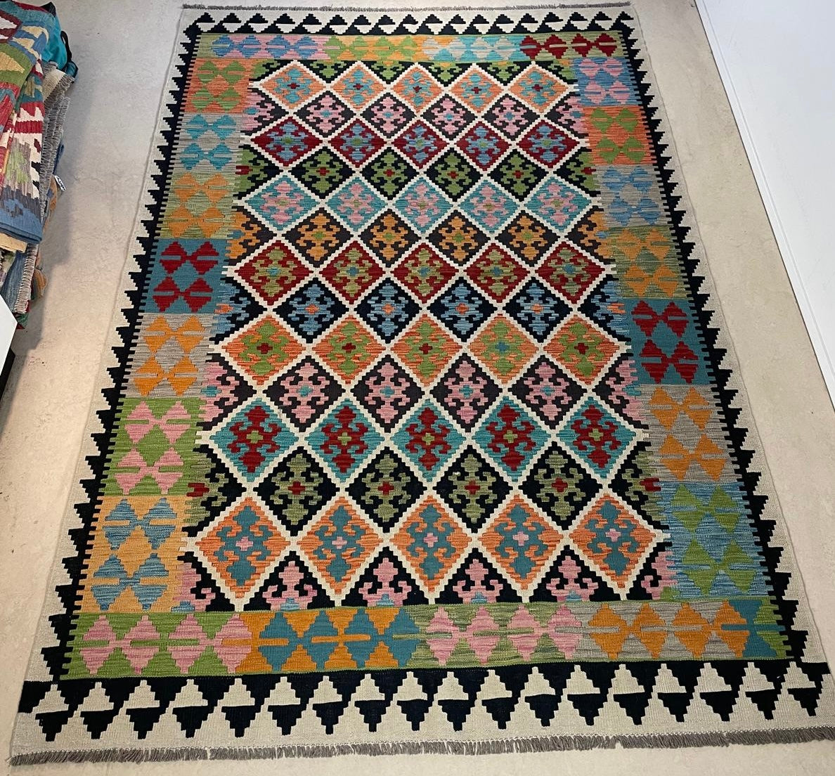 Afghaanse Kelim 202 x 293 cm – Handgeweven Wol