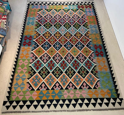 Afghaanse Kelim 202 x 293 cm – Handgeweven Wol