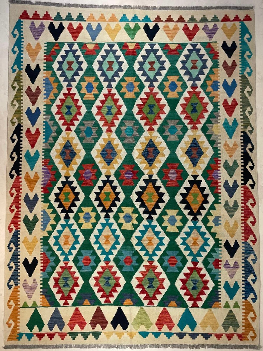 Handgeweven Afghaans Kelim Tapijt 182 x 250 cm | 100% Schapenwol
