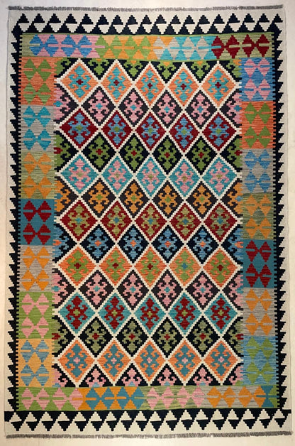Afghaanse Kelim 202 x 293 cm – Handgeweven Wol