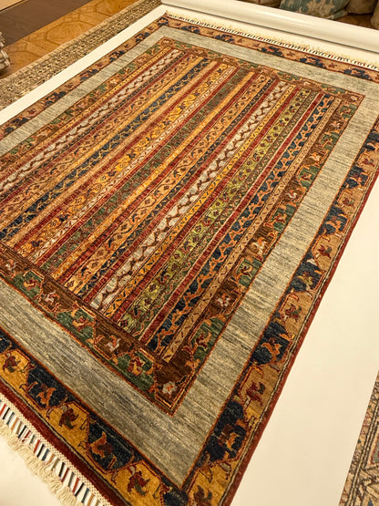 Handgemaakt Khorjin Tapijt 154 x 201 cm – Afghaans Handgeknoopt Wol