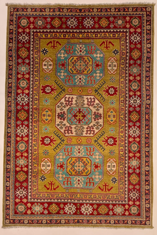 Afghaans Handgeknoopt Kazak Tapijt 121 x 182 cm