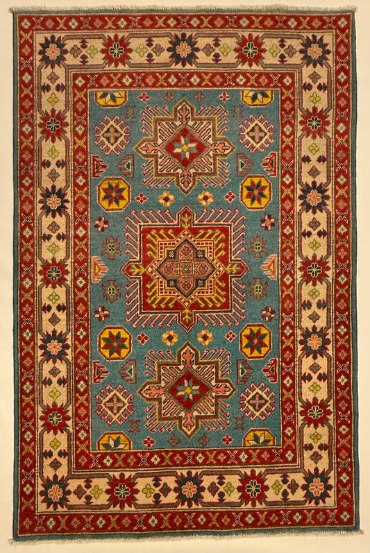 Afghaans Kazak Tapijt | 121 x 188 cm | Handgeknoopt Wol