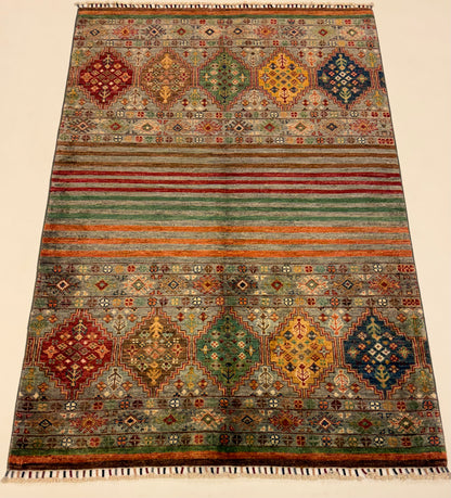 Handgemaakt Khorjin Tapijt 102 x 150 cm – Afghaans Handgeknoopt Wol