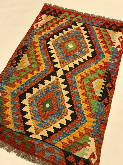 Afghaanse Kelim 76 x 115 cm – Handgeweven Wol