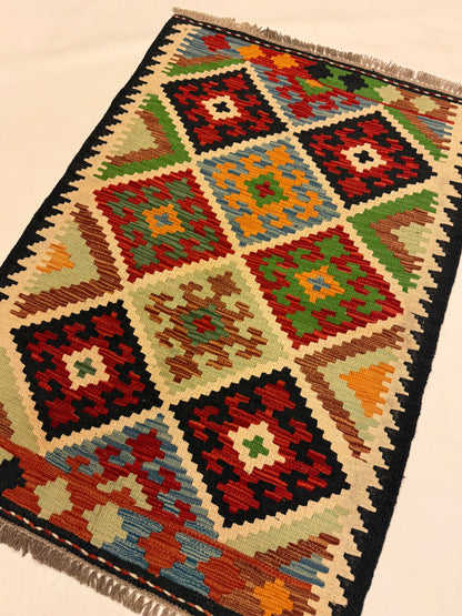 Afghaanse Kelim Handgeweven Vloerkleed | 82 x 120 cm