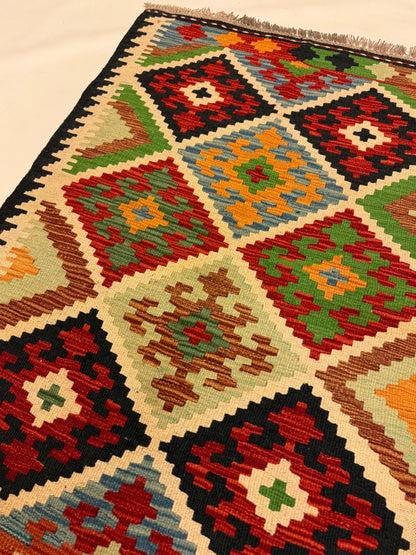 Afghaanse Kelim Handgeweven Vloerkleed | 82 x 120 cm