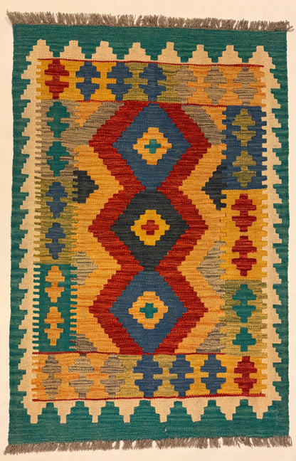 Afghaanse Kelim Handgeweven Vloerkleed | 82 x 124 cm