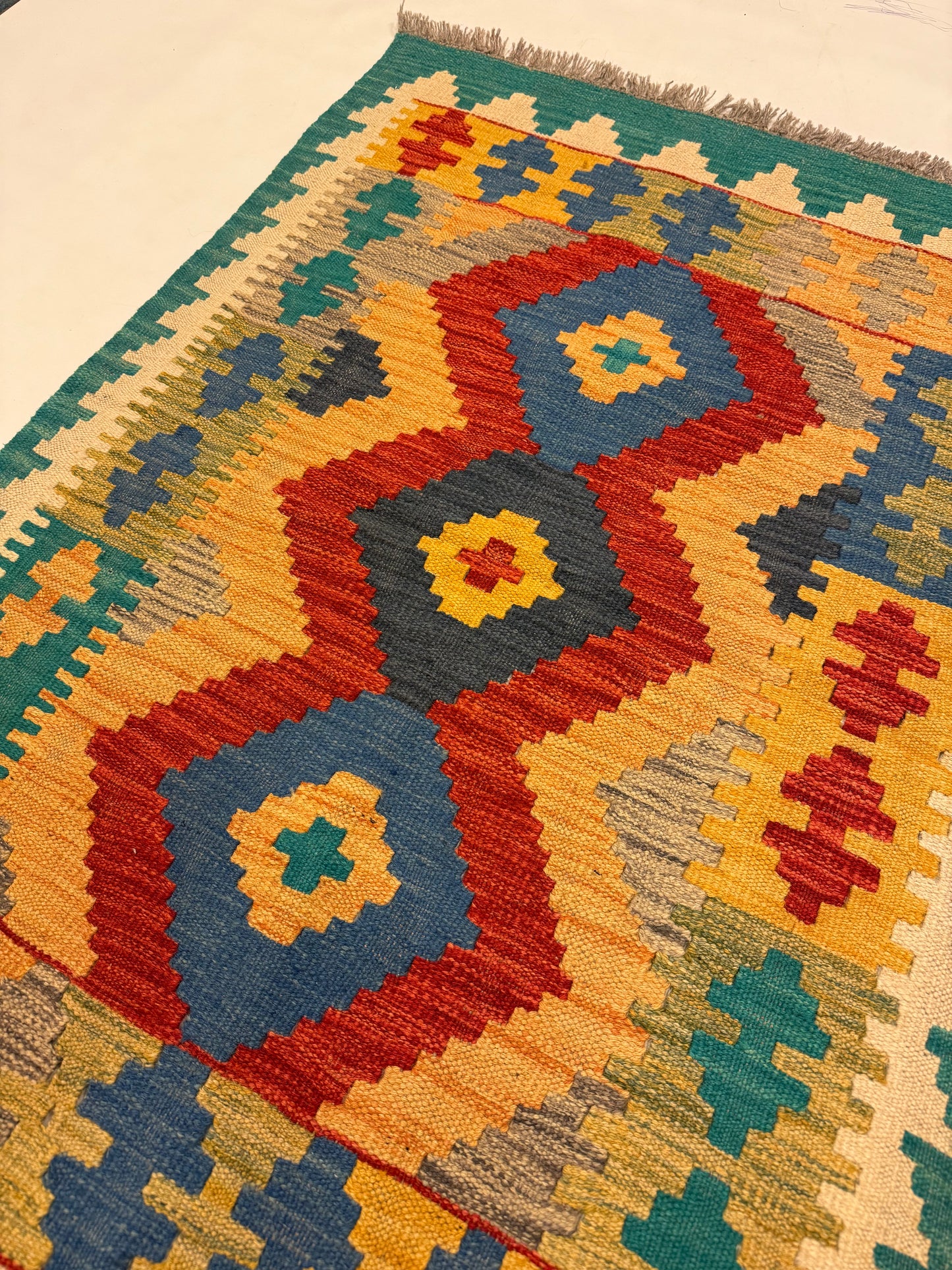 Afghaanse Kelim Handgeweven Vloerkleed | 82 x 124 cm