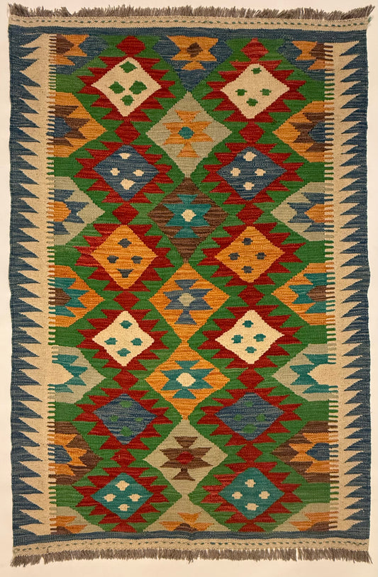 Afghaanse Kelim Handgeweven Vloerkleed | 99 x 152 cm
