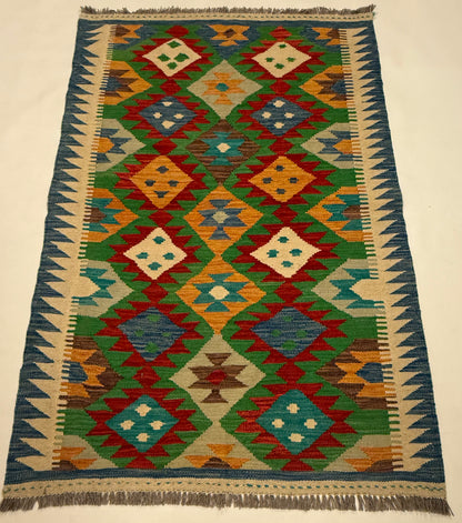 Afghaanse Kelim Handgeweven Vloerkleed | 99 x 152 cm