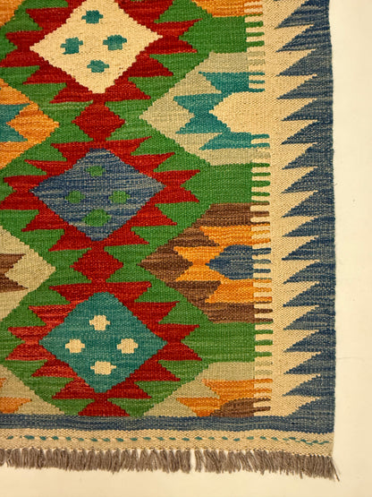 Afghaanse Kelim Handgeweven Vloerkleed | 99 x 152 cm