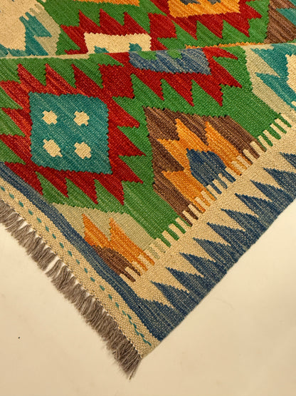Afghaanse Kelim Handgeweven Vloerkleed | 99 x 152 cm