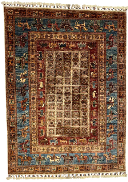Handgeknoopt Afghaans Mamluk Tapijt 156 x 209 cm | Ziegler Design