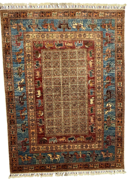 Handgeknoopt Afghaans Mamluk Tapijt 156 x 209 cm | Ziegler Design
