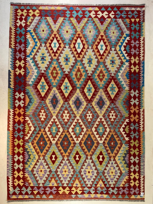 Afghaanse Kelim 201 x 298 cm | Handgeweven | 100% Schapenwol