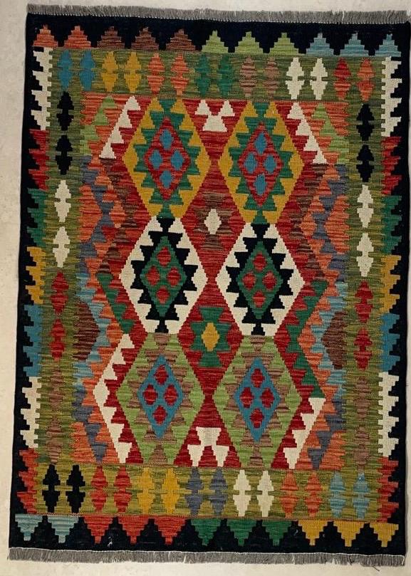 Afghaanse Kelim 101 x 148 cm | Handgeweven | 100% Schapenwol