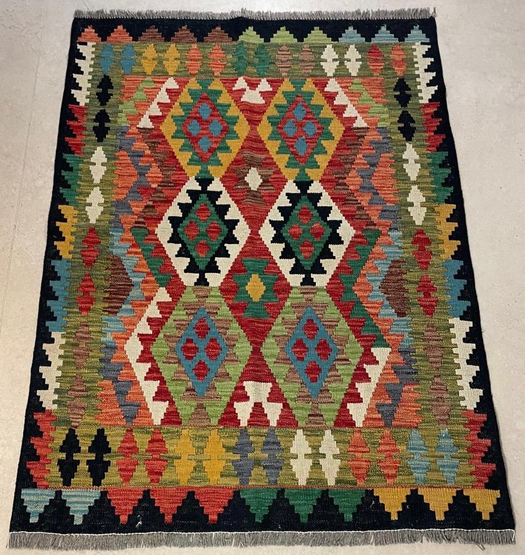 Afghaanse Kelim 101 x 148 cm | Handgeweven | 100% Schapenwol
