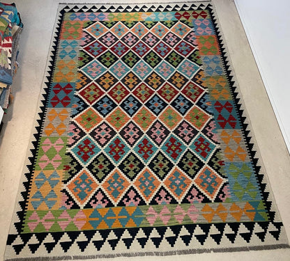Afghaanse Kelim 202 x 293 cm – Handgeweven Wol