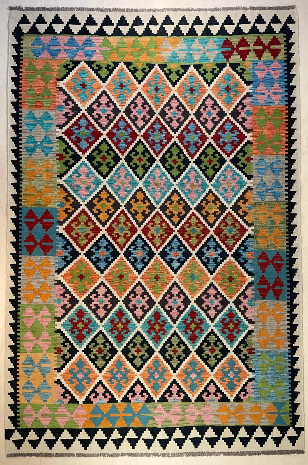 Afghaanse Kelim 202 x 293 cm – Handgeweven Wol